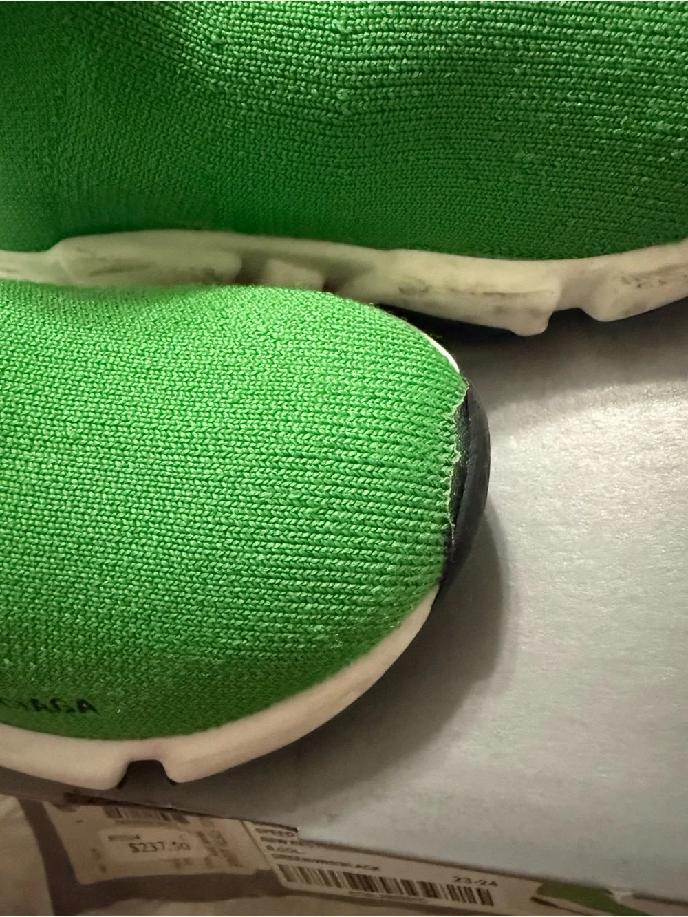 Saks Fifth Avenue Green Knit Sock Sneakers for Kids